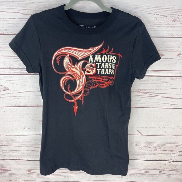 Famous Stars & Straps Women's Short Sleeve Black T-Shirt Size Girls M‎ L XL - Picture 1 of 15